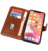 Étui de bibliothèque en cuir MF fait main iPhone Xs Max marron