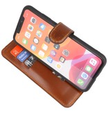 Étui de bibliothèque en cuir MF fait main iPhone Xs Max marron