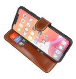 Custodia a libro in pelle fatta a mano MF per iPhone Xs Max marrone