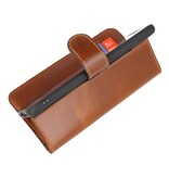 Custodia a libro in pelle fatta a mano MF per iPhone Xs Max marrone