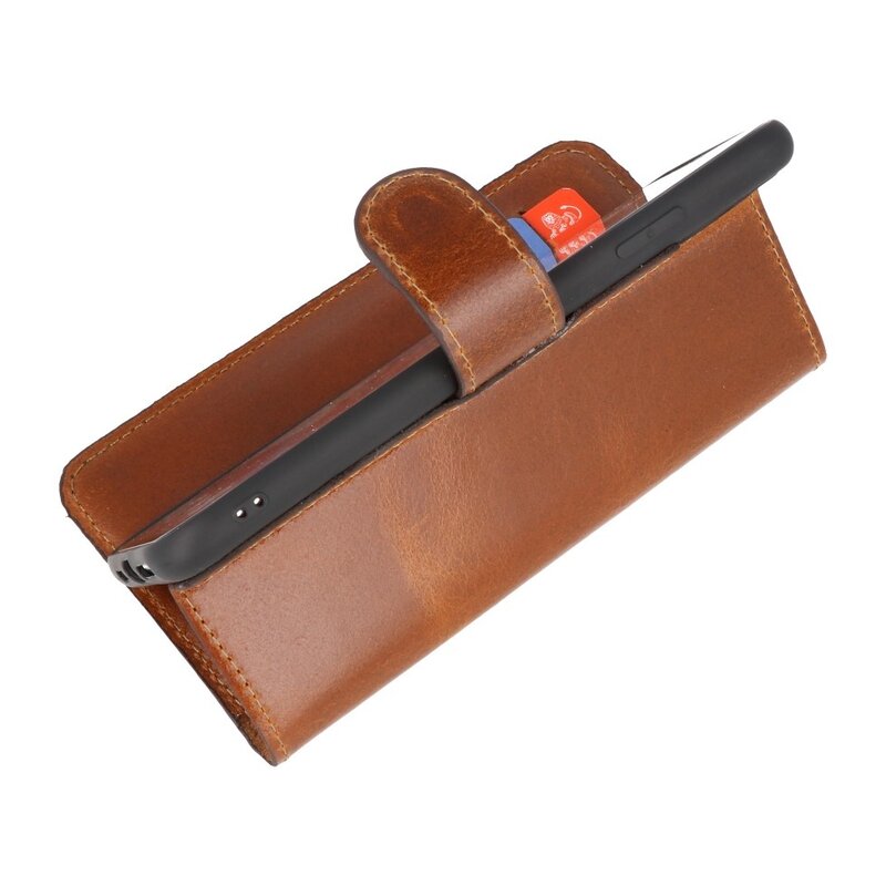 MF Håndlavet læderbogstyl iPhone Xs Max Brown