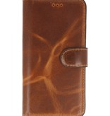 Funda de libro de cuero hecha a mano MF iPhone Xs Max Brown