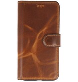 Custodia a libro in pelle fatta a mano MF per iPhone Xs Max marrone