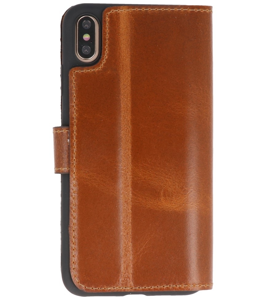 MF Handmade Leather Bookstyle Case iPhone Xs Max Brown