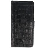 Funda de cuero hecha a mano de cocodrilo MF Samsung Galaxy S20 Ultra negro