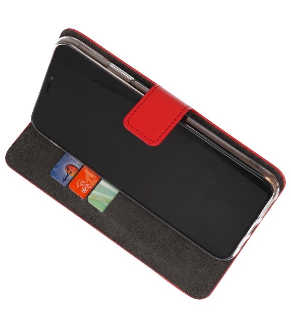 Wallet Cases Hoesje voor Samsung Galaxy A01 Rood