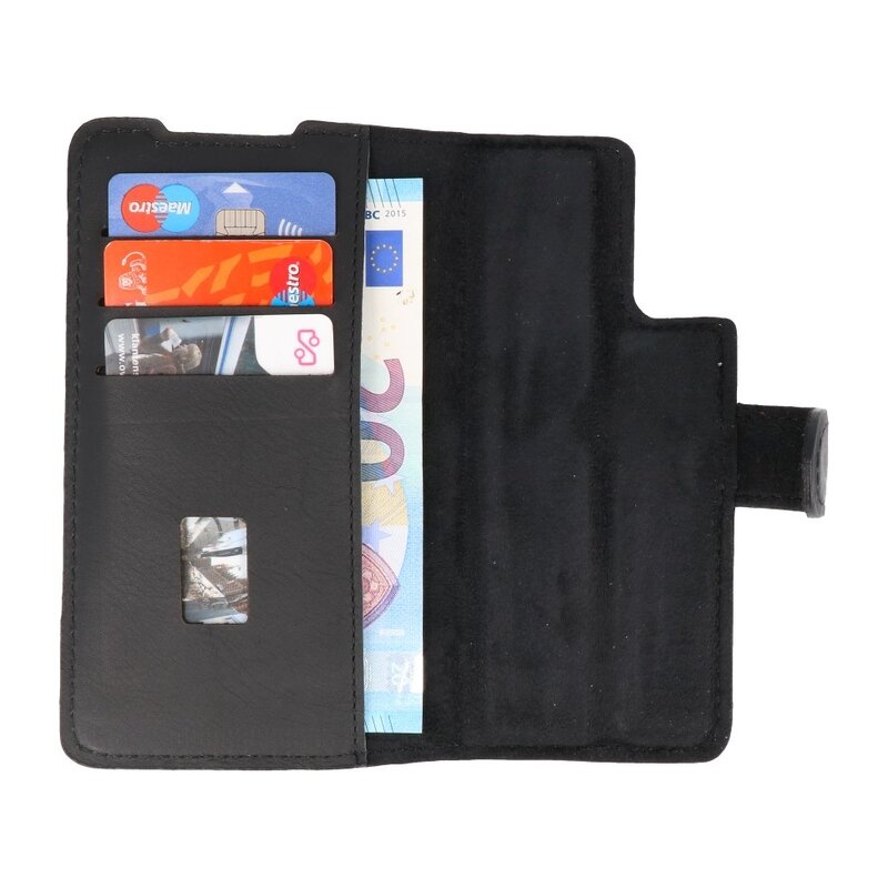 Custodia a libro in pelle MF fatta a mano 2 in 1 per Samsung Galaxy S20 nera