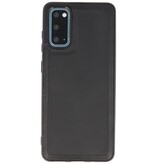 Étui en cuir MF 2 en 1 fait main pour Samsung Galaxy S20 noir