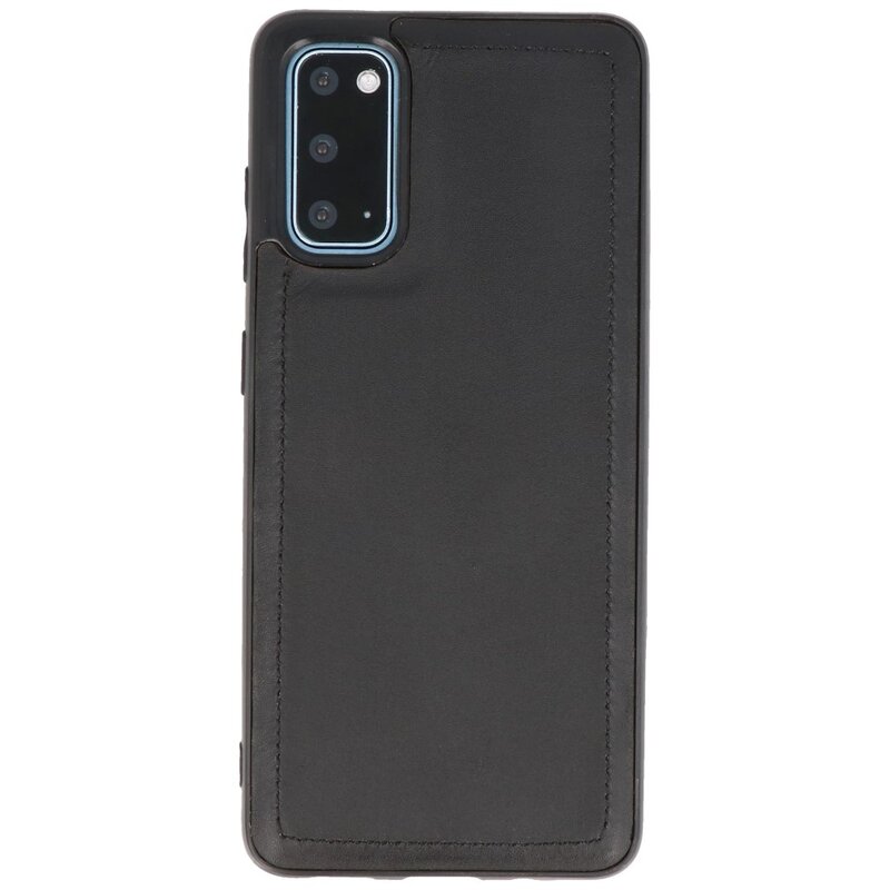 MF Handmade 2 en 1 Funda tipo libro de cuero para Samsung Galaxy S20 Negro