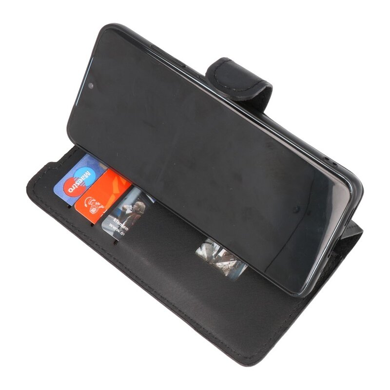 MF Handmade 2 en 1 Funda tipo libro de cuero para Samsung Galaxy S20 Negro