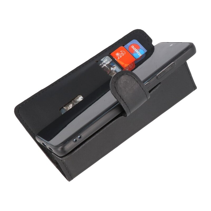 Custodia a libro in pelle MF fatta a mano 2 in 1 per Samsung Galaxy S20 nera