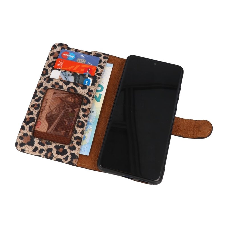 Leopard 2 en 1 Funda de cuero tipo libro para Samsung Galaxy S20 Plus