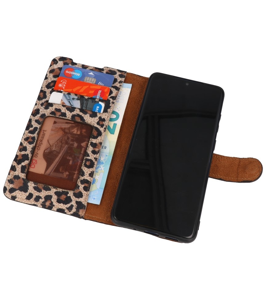 Leopard 2 en 1 Funda de cuero tipo libro para Samsung Galaxy S20 Plus