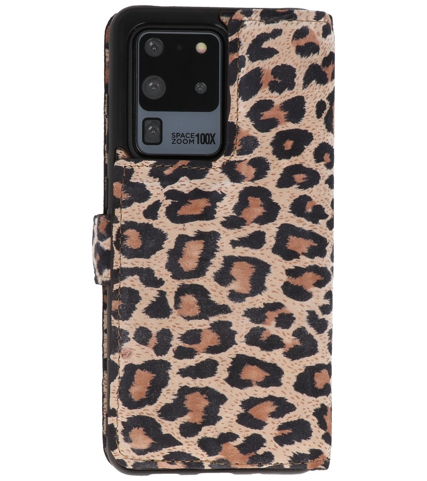 Leopard 2 en 1 Funda de cuero tipo libro para Samsung Galaxy S20 Ultra