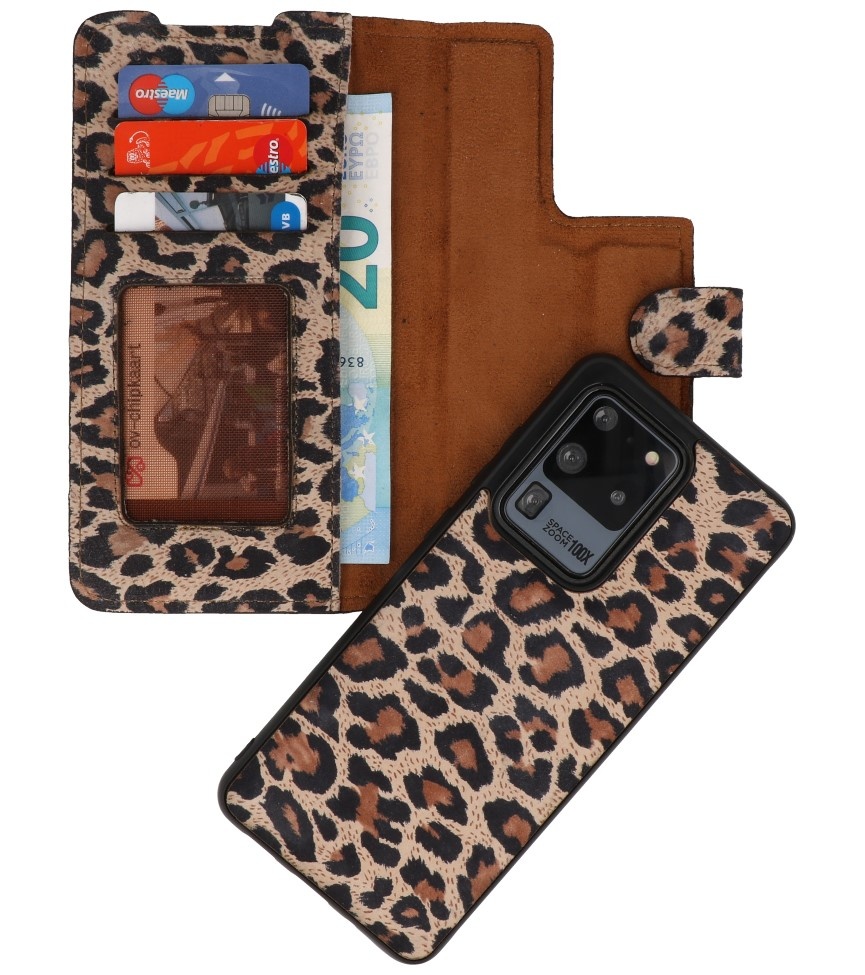 Leopard 2 en 1 Funda de cuero tipo libro para Samsung Galaxy S20 Ultra