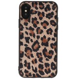 Cover posteriore in pelle leopardata per iPhone X / iPhone Xs