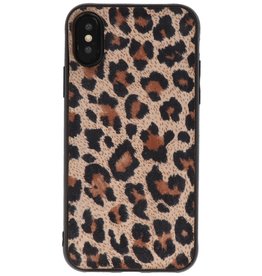 Cover posteriore in pelle leopardata iPhone X / iPhone Xs