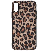Funda trasera de cuero de leopardo para iPhone X / iPhone Xs
