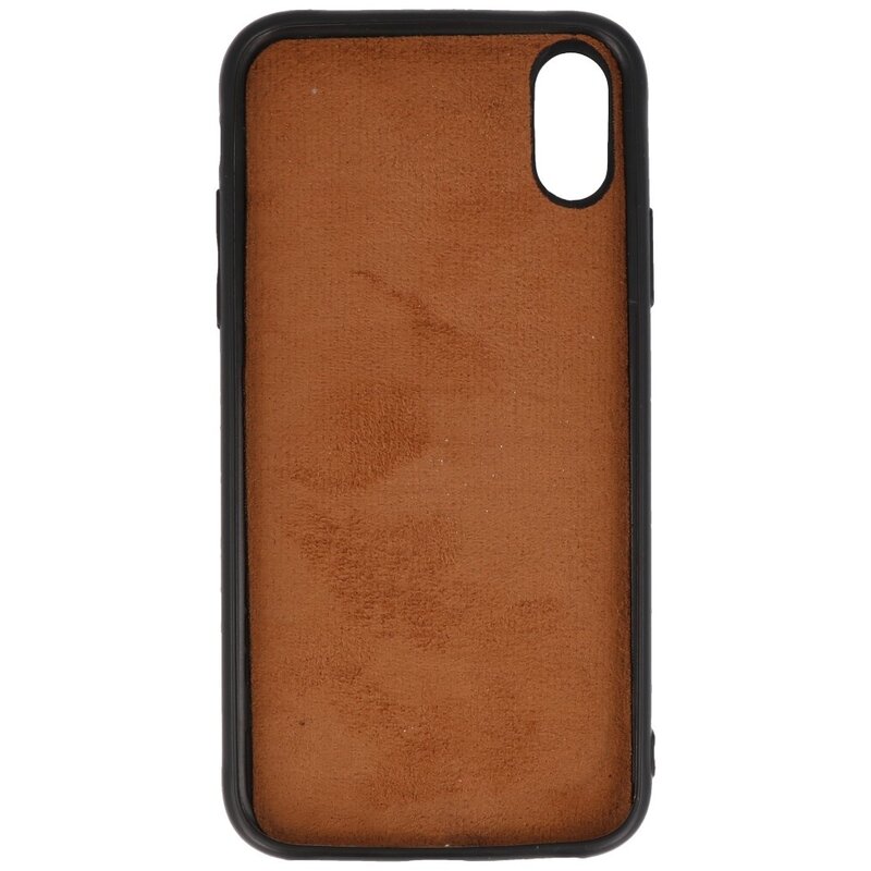 Cover posteriore in pelle leopardata per iPhone X / iPhone Xs