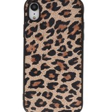 Coque arrière en cuir léopard pour iPhone XR