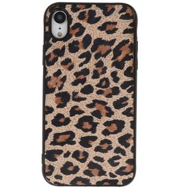 Cover posteriore in pelle leopardata iPhone XR