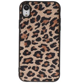 Funda trasera de piel de leopardo para iPhone XR