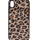 Coque arrière en cuir léopard pour iPhone XR