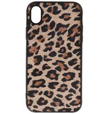 Coque arrière en cuir léopard pour iPhone XR