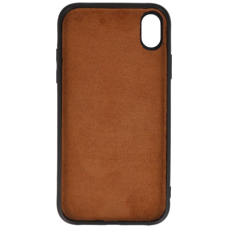 Coque arrière en cuir léopard pour iPhone XR