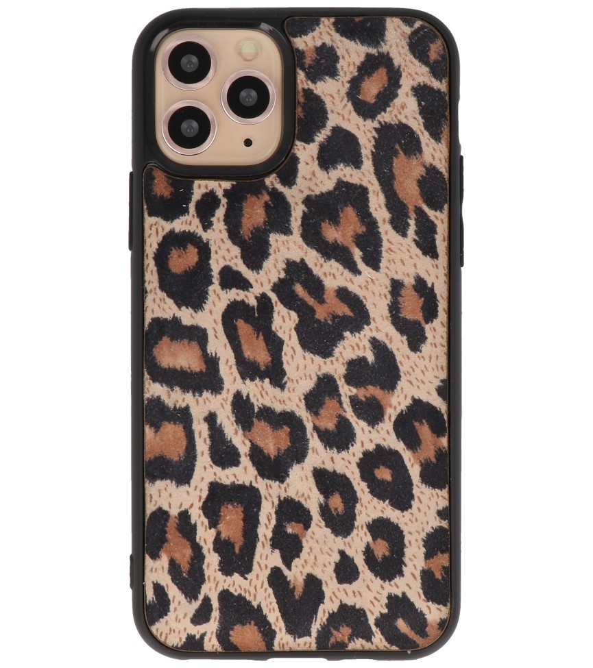 Coque arrière en cuir léopard pour iPhone 11 Pro