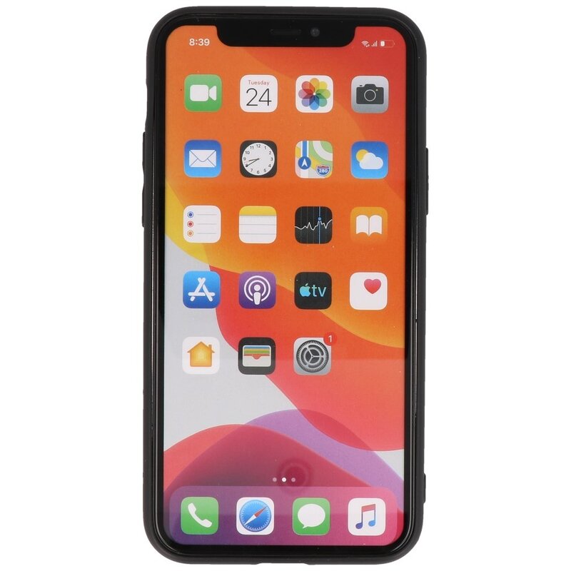 Coque arrière en cuir léopard pour iPhone 11 Pro