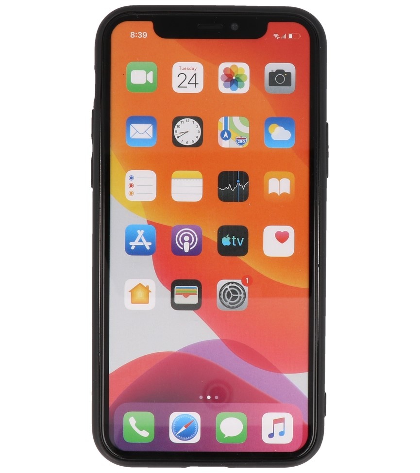 Coque arrière en cuir léopard pour iPhone 11 Pro