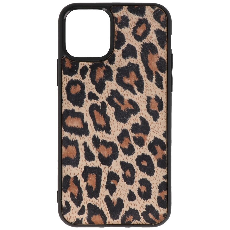 Coque arrière en cuir léopard pour iPhone 11 Pro