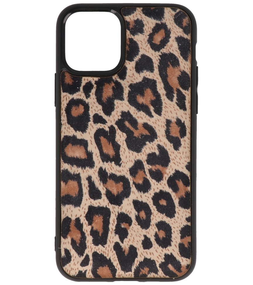 Coque arrière en cuir léopard pour iPhone 11 Pro