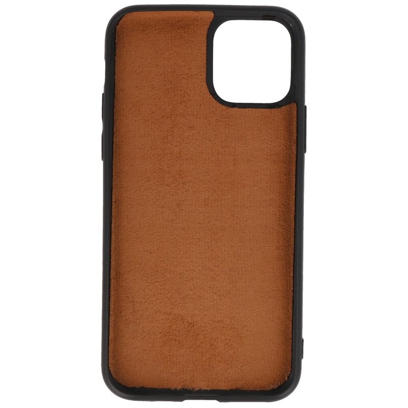 Coque arrière en cuir léopard pour iPhone 11 Pro