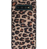 Leopard Leather Back Cover for Samsung Galaxy S10