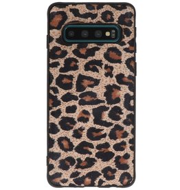 Coque arrière en cuir léopard Samsung Galaxy S10