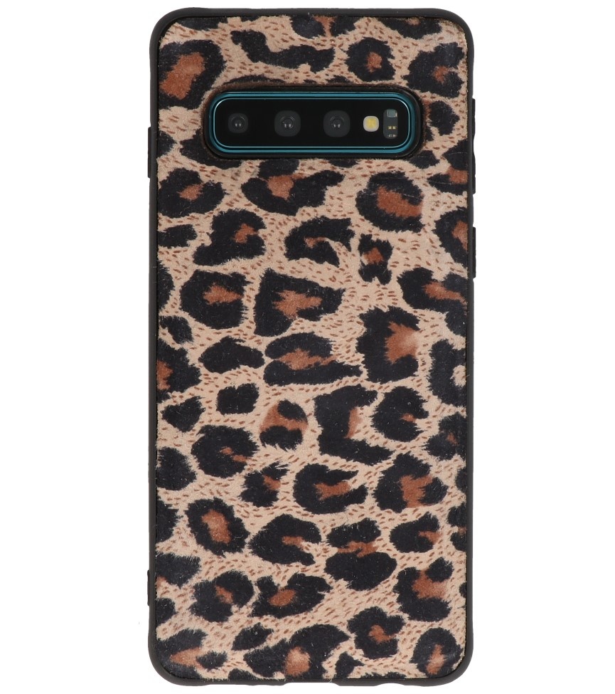 Leopard læder bagcover til Samsung Galaxy S10