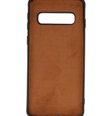 Luipaard Leer Back Cover voor Samsung Galaxy S10