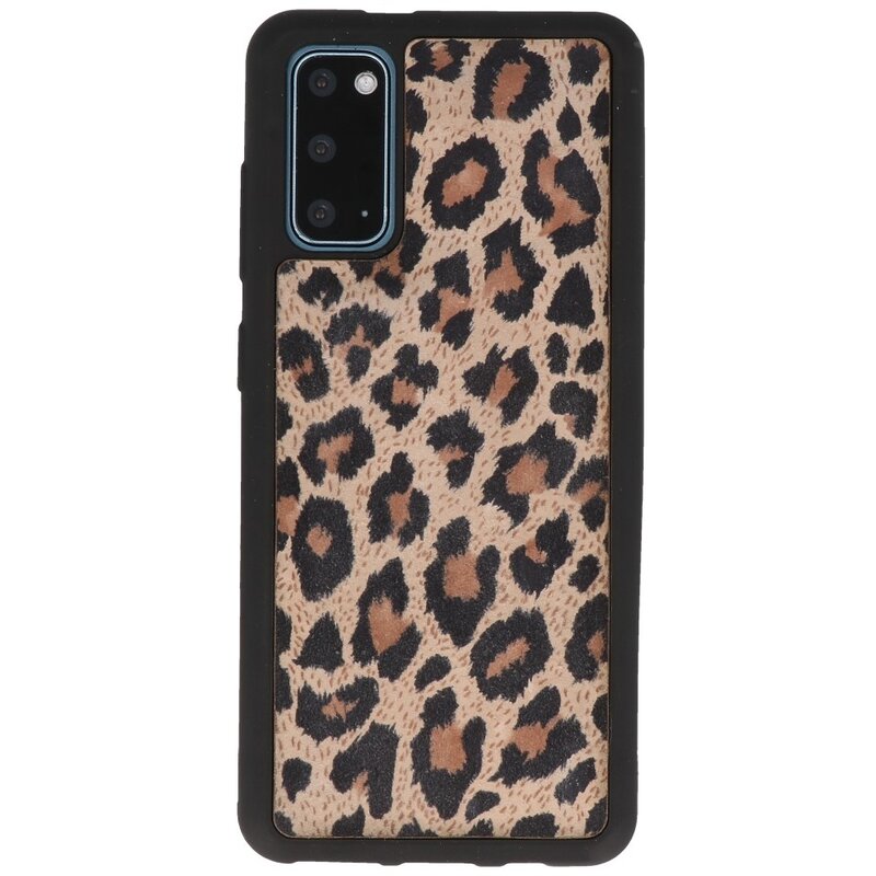 Coque arrière en cuir léopard pour Samsung Galaxy S20