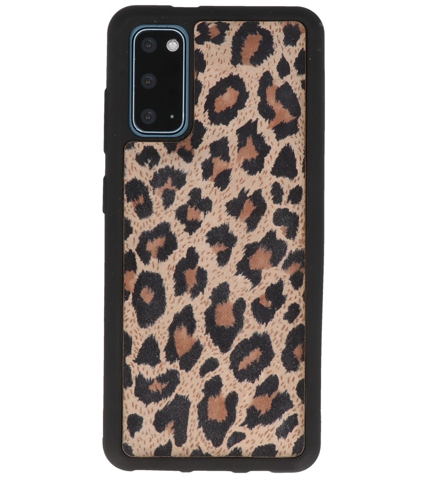 Coque arrière en cuir léopard pour Samsung Galaxy S20