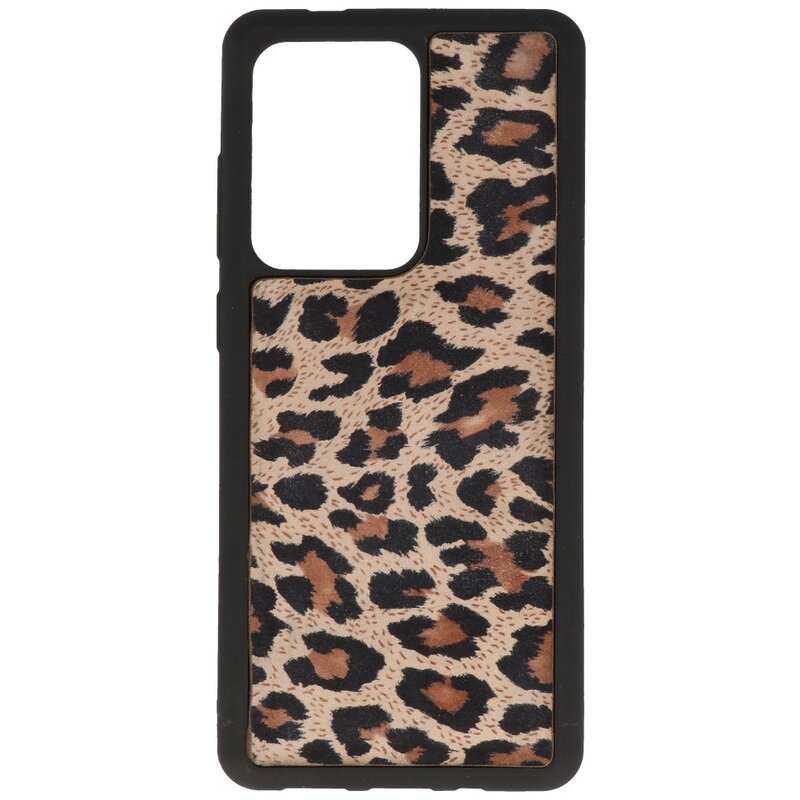 Cubierta trasera de cuero de leopardo para Samsung Galaxy S20 Ultra