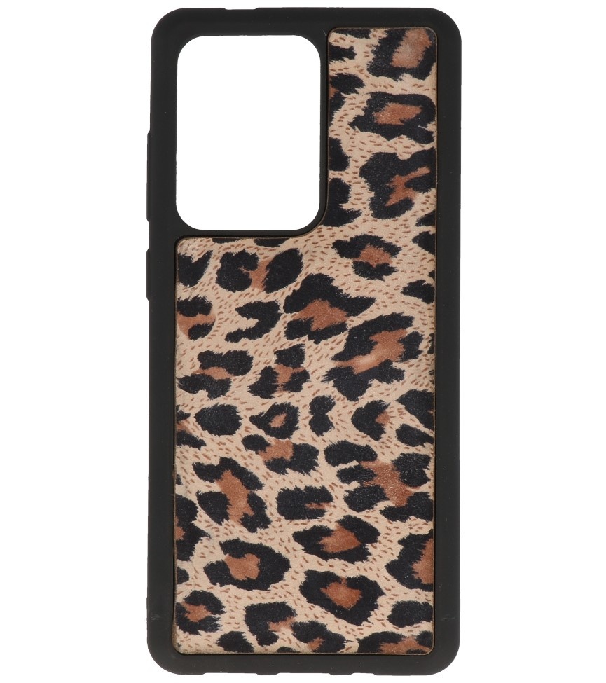 Coque arrière en cuir léopard pour Samsung Galaxy S20 Ultra