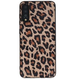 Coque arrière en cuir léopard Samsung Galaxy A70