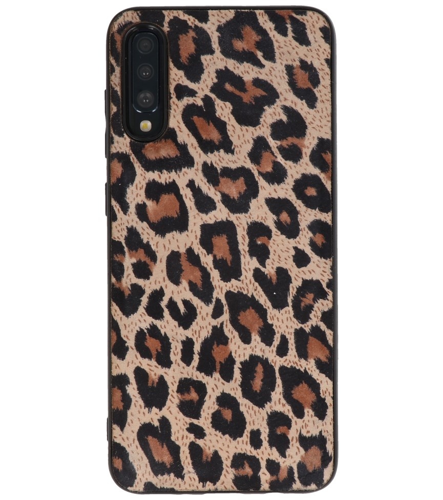 Cubierta trasera de cuero de leopardo para Samsung Galaxy A70