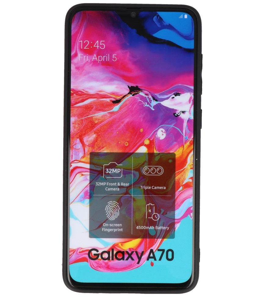 Cubierta trasera de cuero de leopardo para Samsung Galaxy A70