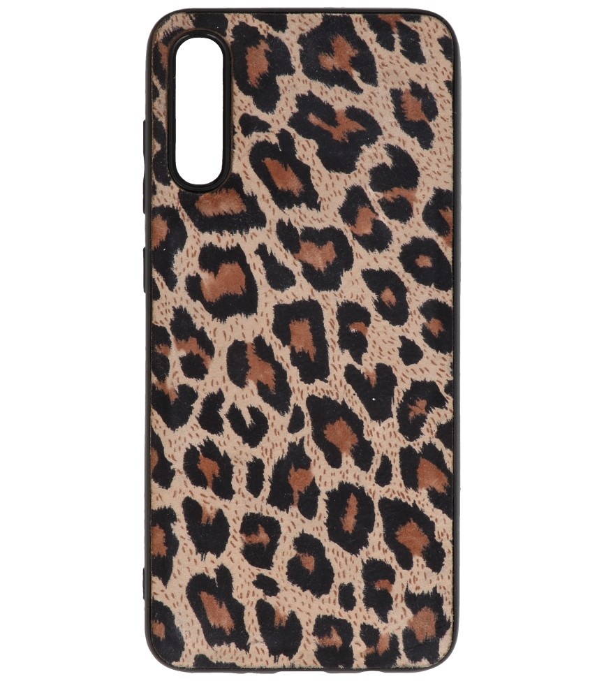 Cubierta trasera de cuero de leopardo para Samsung Galaxy A70