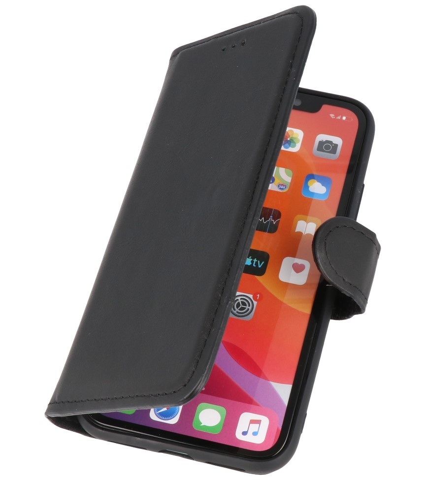 MF Handmade Leather Bookstyle Hülle iPhone X - Xs Schwarz