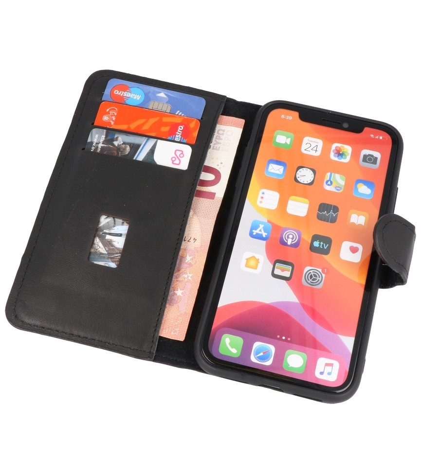 MF Handmade Leather Bookstyle Case iPhone X - Xs Black