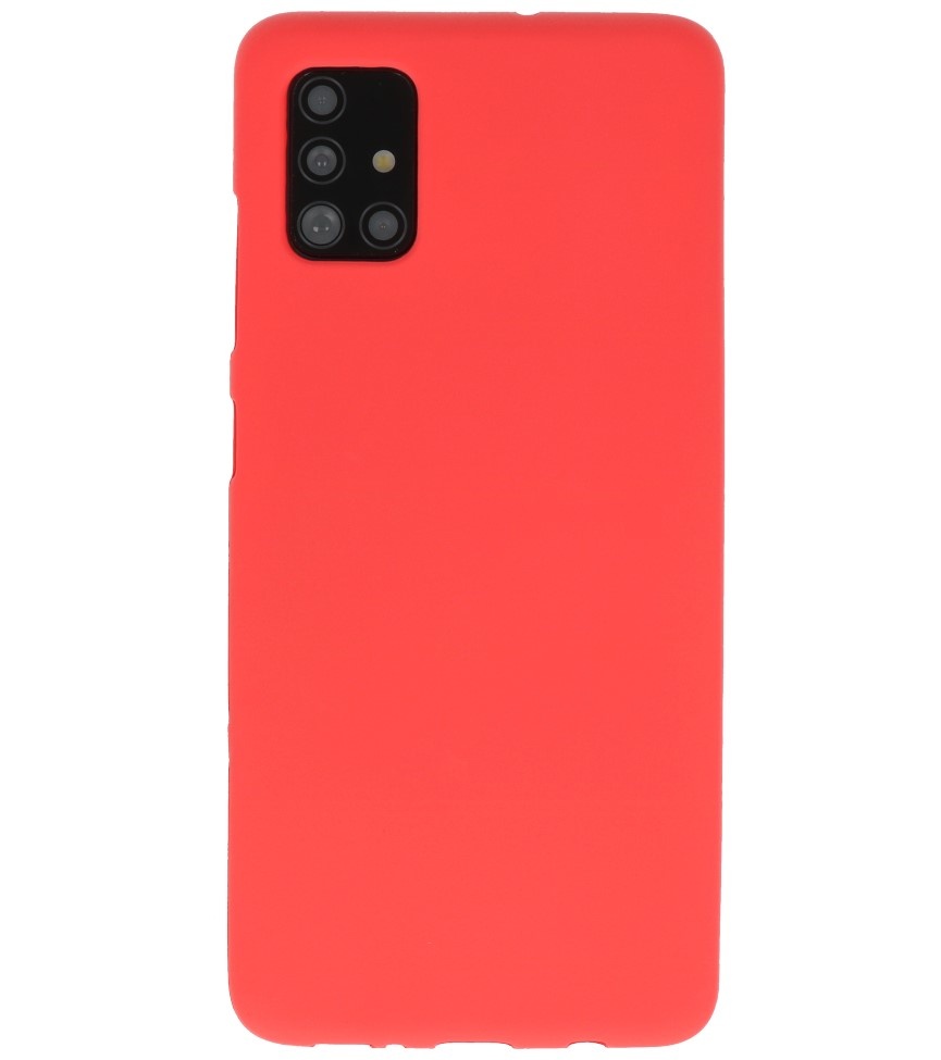 Farve TPU taske til Samsung Galaxy A51 rød